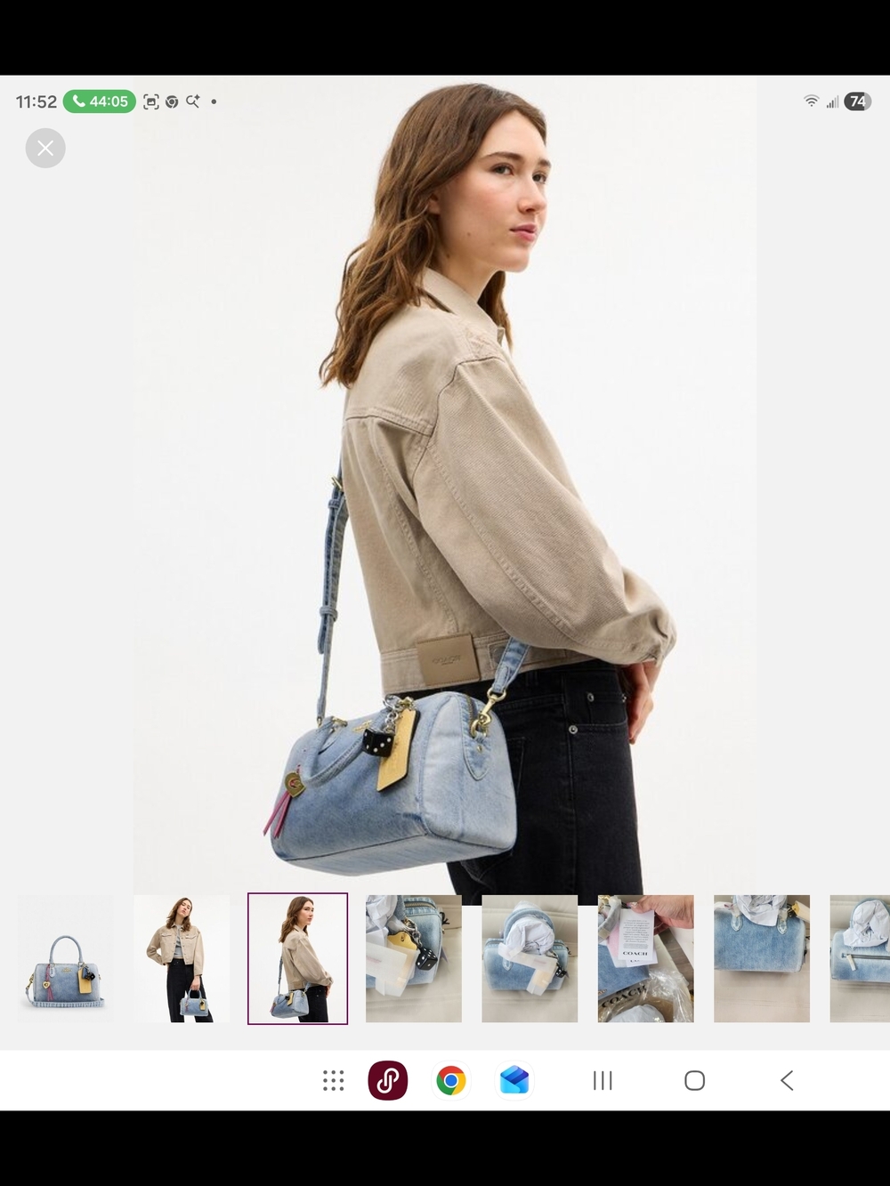 Coach Denim Blue Mini Satchel with Pink Tag - Picture 3 of 13